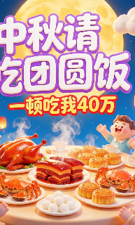 中秋请吃团圆饭一顿吃我40万-动漫合集